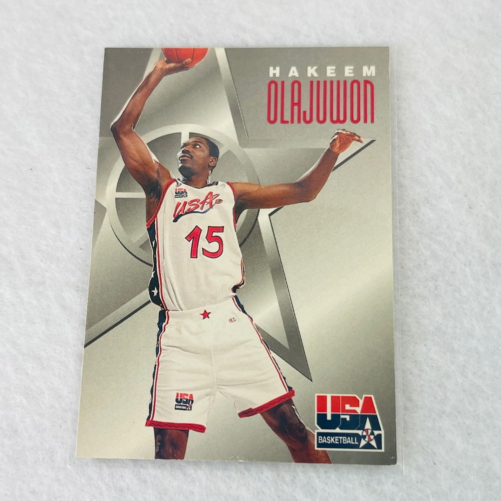 1996 SkyBox USA Basketball Hakeem Olajuwon Card 6 Texaco Houston Rockets Dream